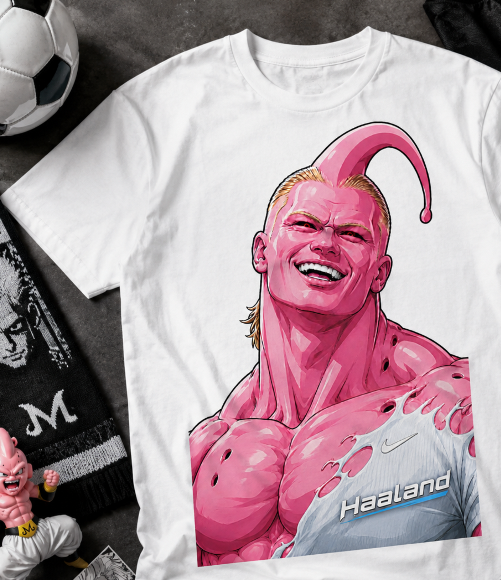 Unisex graphic T-shirt featuring an original soccer humorous cartoon-style illustration, alternate product view