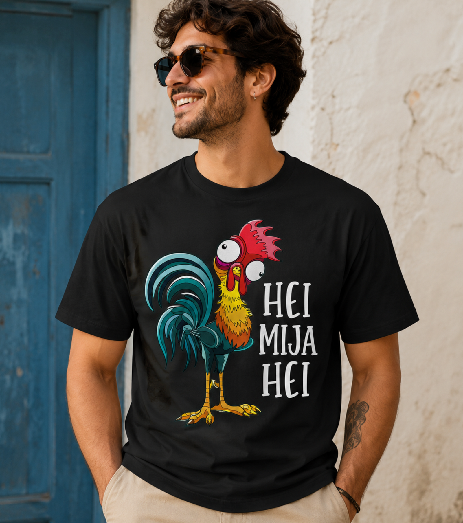 Unisex graphic T-shirt featuring an original humorous illustration, additional product view 4