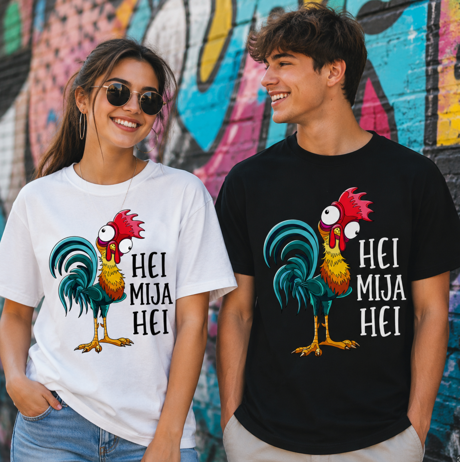 Unisex graphic T-shirt featuring an original humorous illustration, additional product view 3