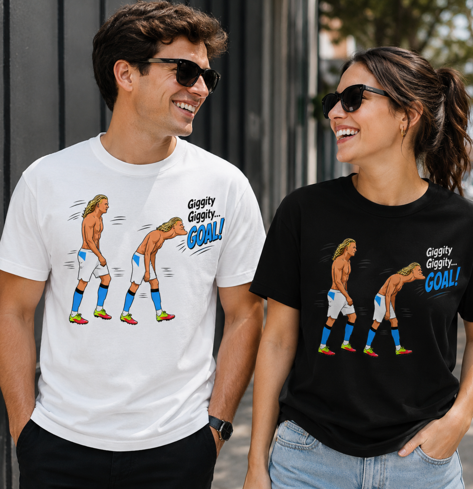 Unisex graphic T-shirt featuring an original soccer humorous illustration, additional product view 4