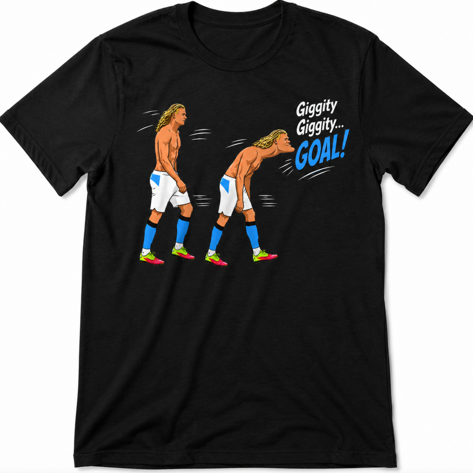 Unisex graphic T-shirt featuring an original soccer humorous illustration, additional product view 6