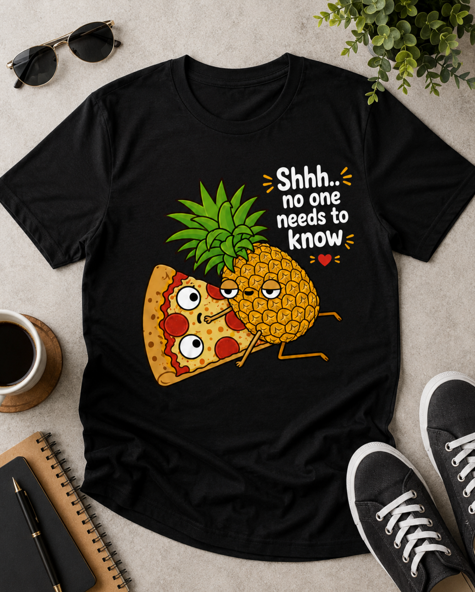 Unisex graphic T-shirt featuring an original food-themed humorous illustration, additional product view 2