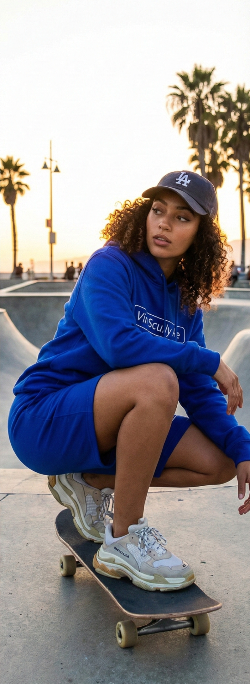 Vin Scully Ave Embroidered Hoodie & Shorts Set – Premium Royal Blue LA Championship Streetwear Bundle