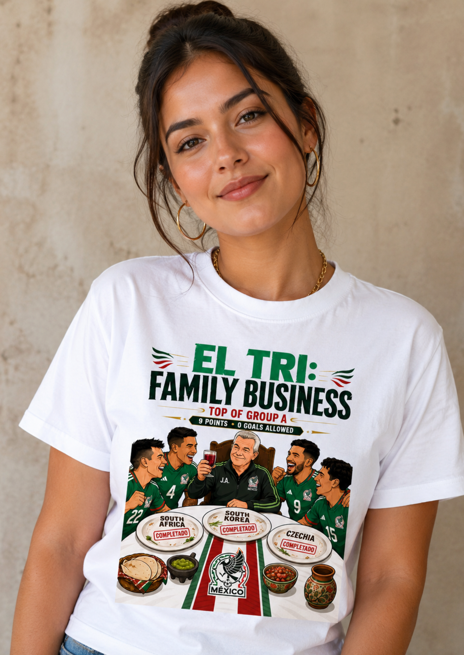Unisex graphic T-shirt featuring an original soccer cultural humorous illustration, additional product view 3