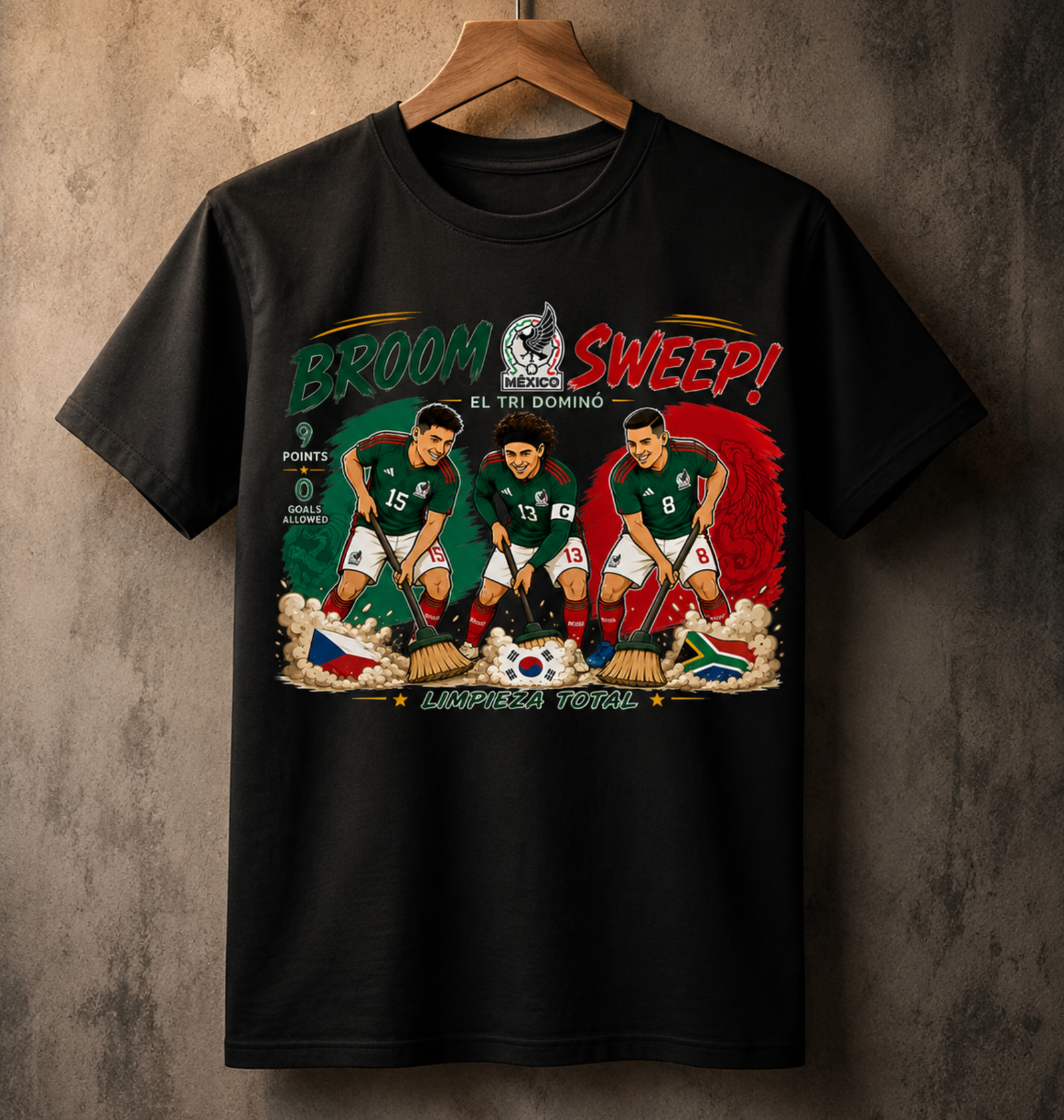Unisex graphic T-shirt featuring an original soccer cultural humorous illustration, additional product view 5