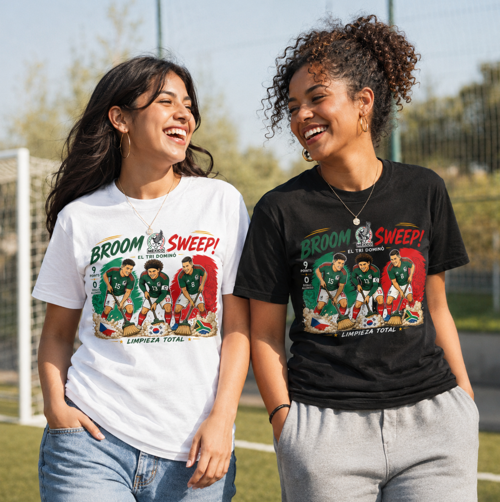 Unisex graphic T-shirt featuring an original soccer cultural humorous illustration, alternate product view