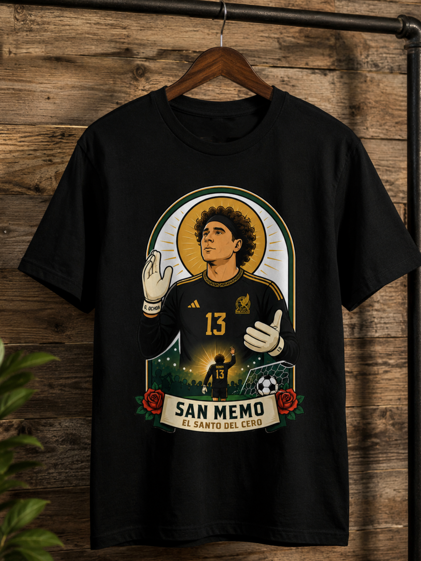 Unisex graphic T-shirt featuring an original soccer cultural humorous illustration, additional product view 5