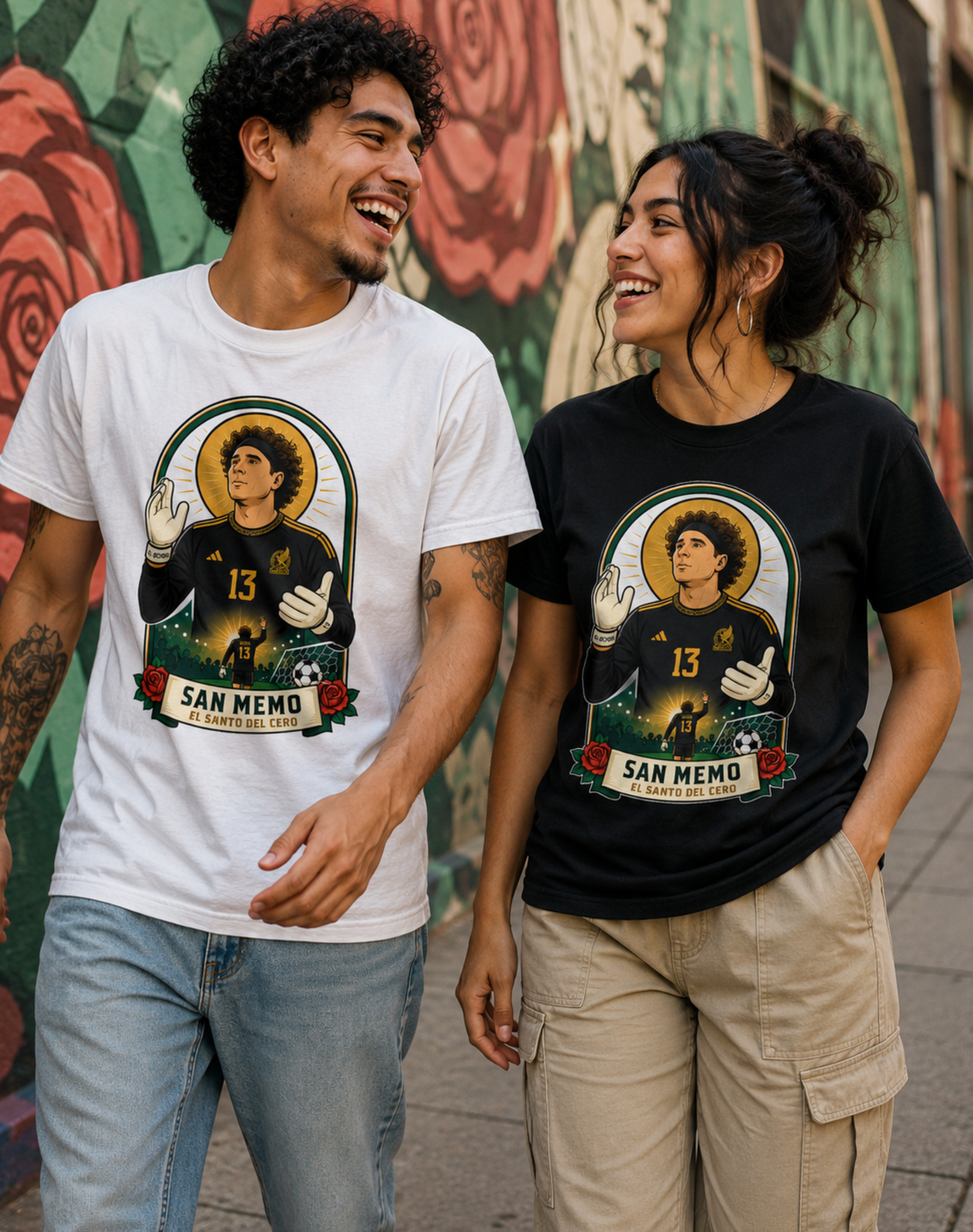 Unisex graphic T-shirt featuring an original soccer cultural humorous illustration, additional product view 6
