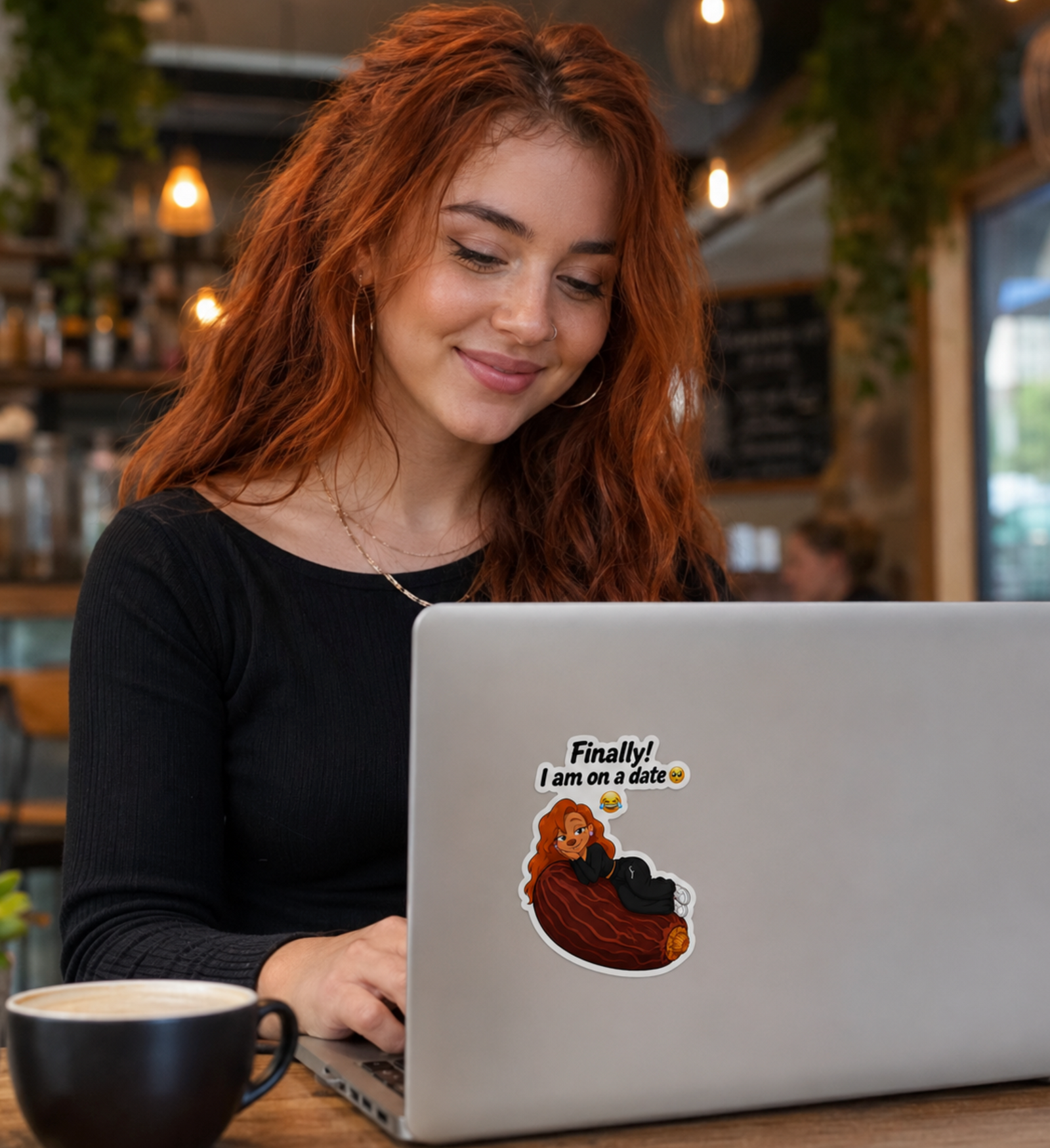 Roxanne Finally I Am on a Date Funny Pun Matte Vinyl Sticker, Cute Dating Humor Die Cut Decal, Laptop and Water Bottle Gift