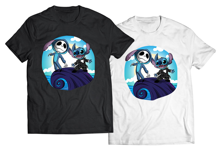 Stitch Wearing Jack Skellington & Jack Skellington Wearing Stitch Shirt – Epic Mashup