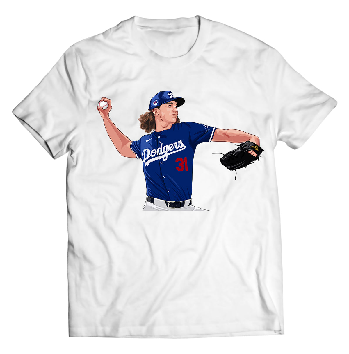 Unisex graphic T-shirt featuring an original baseball illustration