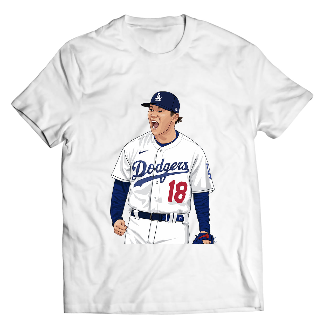 Yoshinobu Yamamoto T-Shirt – Los Angeles Dodgers #18 Pitcher Graphic Tee – MLB Fan Apparel, Unisex Streetwear, Soft Cotton Comfort, DTF Printed Baseball Shirt