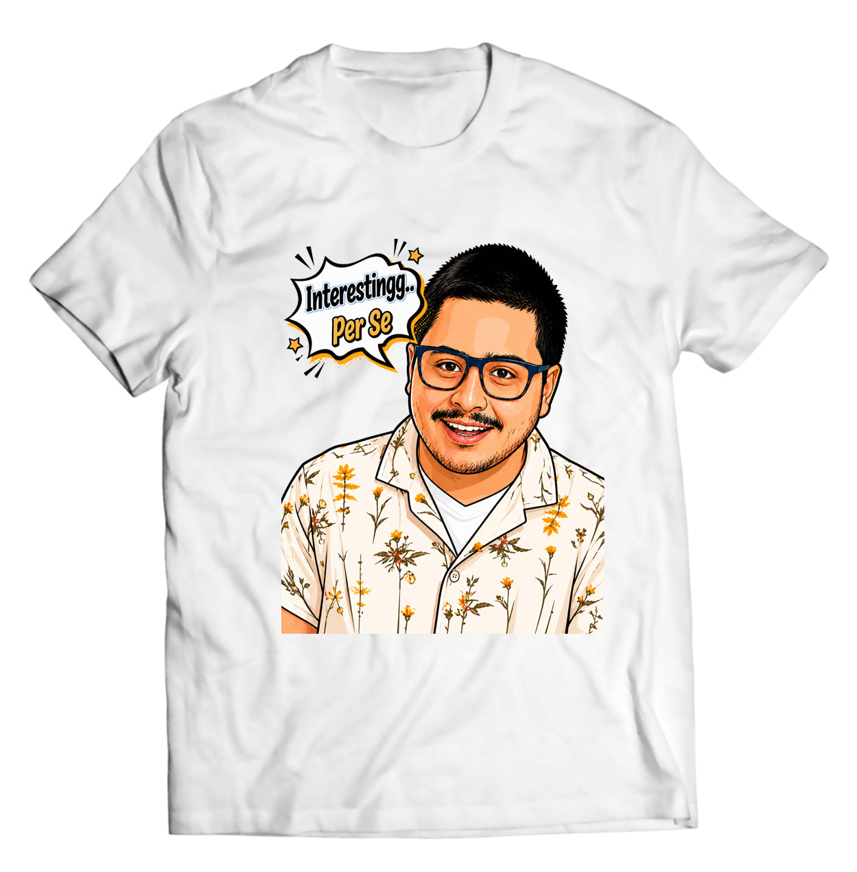 Unisex graphic T-shirt featuring an original humorous illustration
