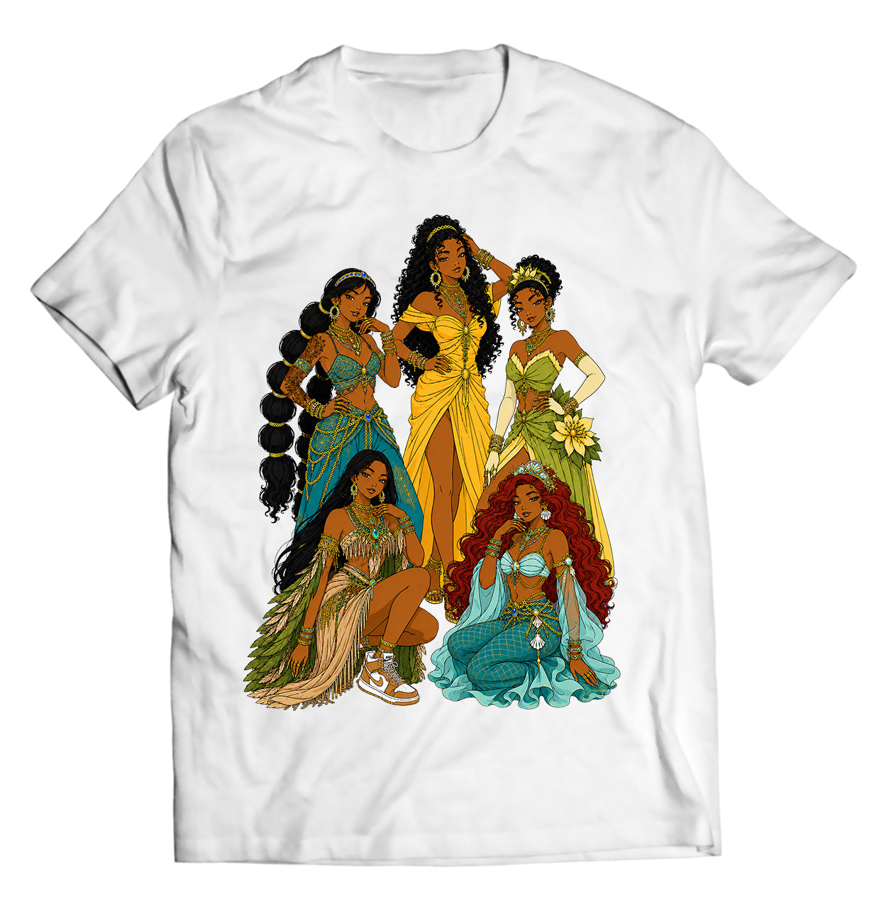 Melanin fairytale princess squad Black girl magic graphic shirt