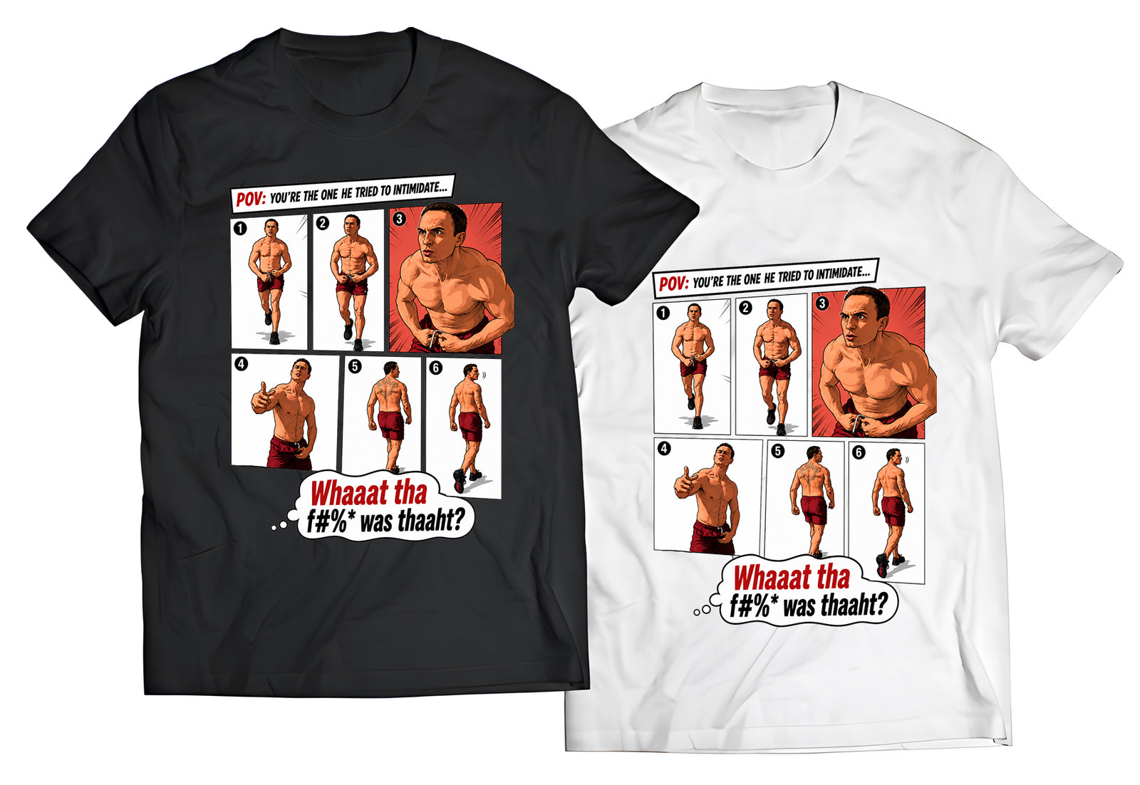 Unisex graphic T-shirt featuring an original humorous illustration, alternate product view