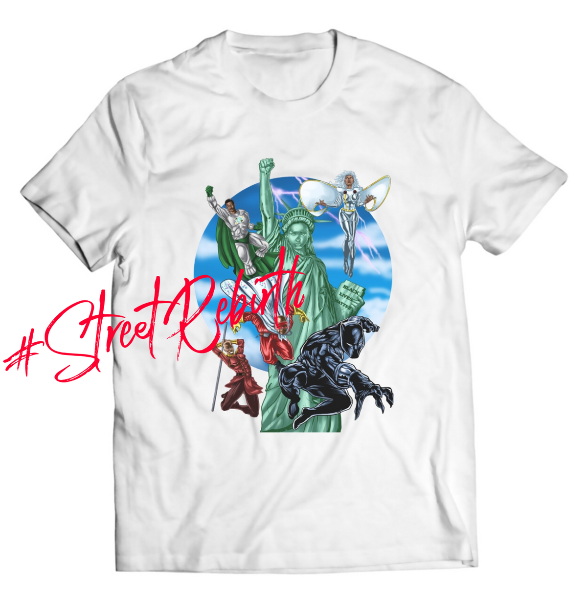 Unisex graphic T-shirt featuring an original colorful illustration
