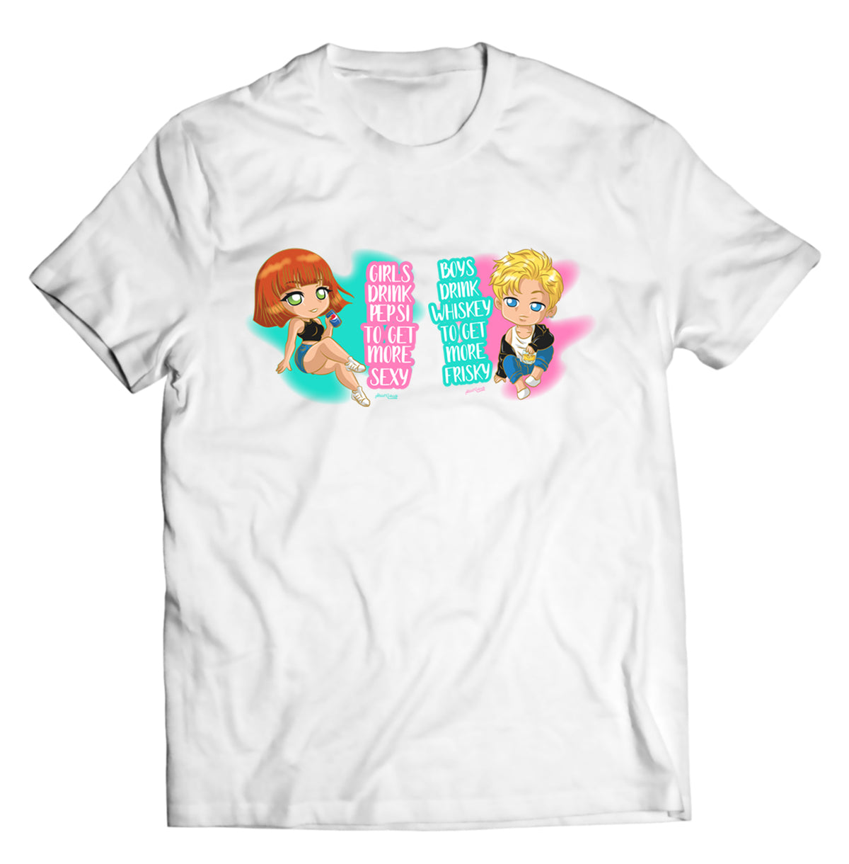 Unisex graphic T-shirt featuring an original humorous illustration