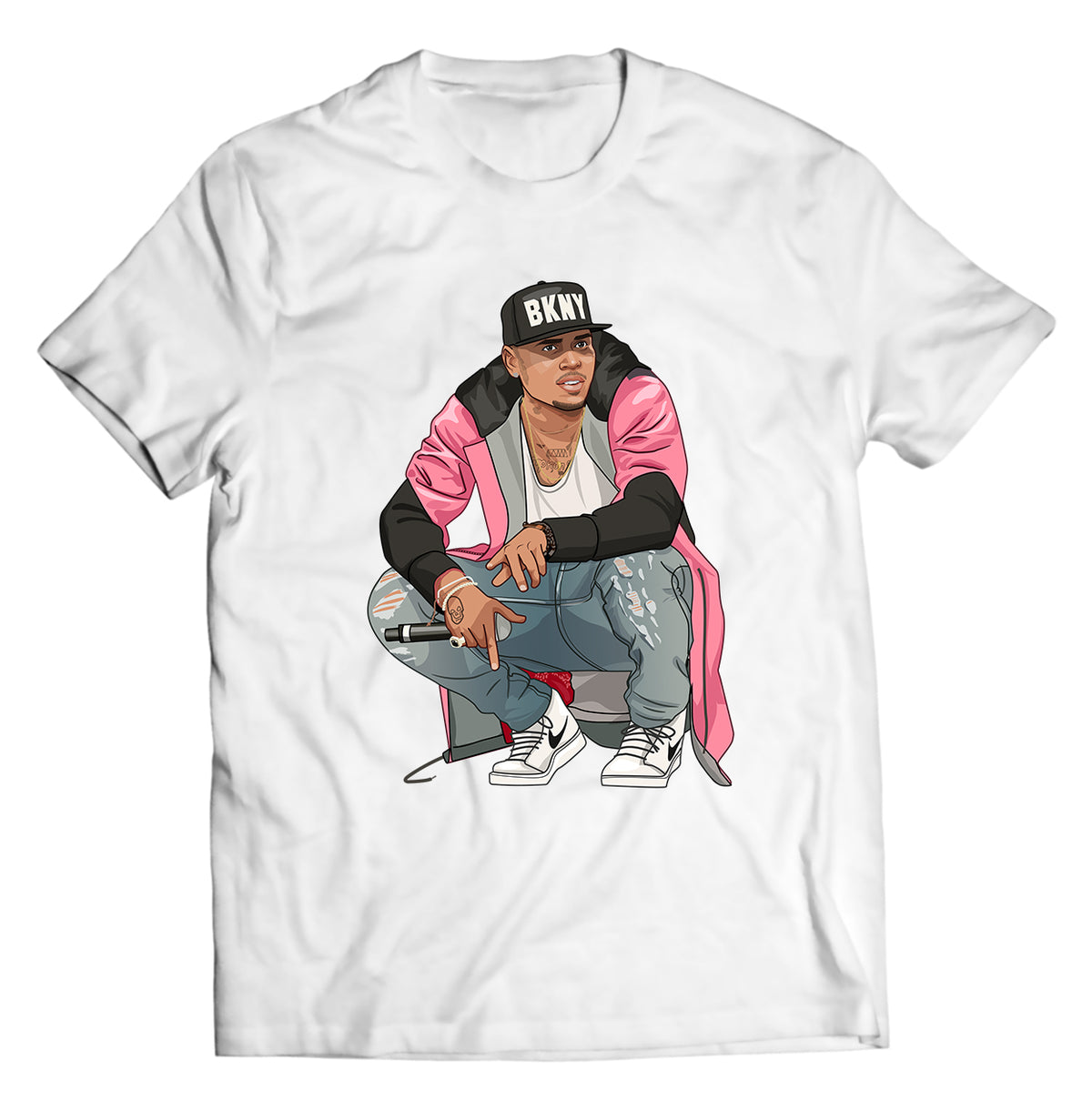Unisex graphic T-shirt featuring an original hip hop music illustration