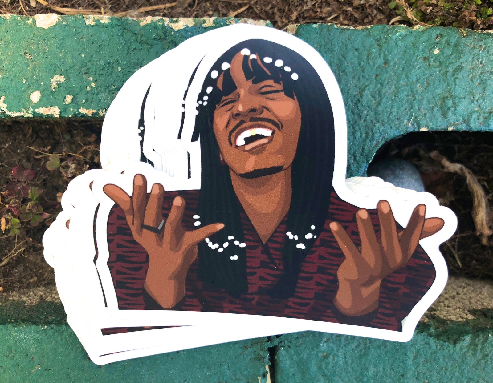 Hilarious Dave Chappelle as Rick James Vinyl Sticker – Iconic Chappelle’s Show Parody Design