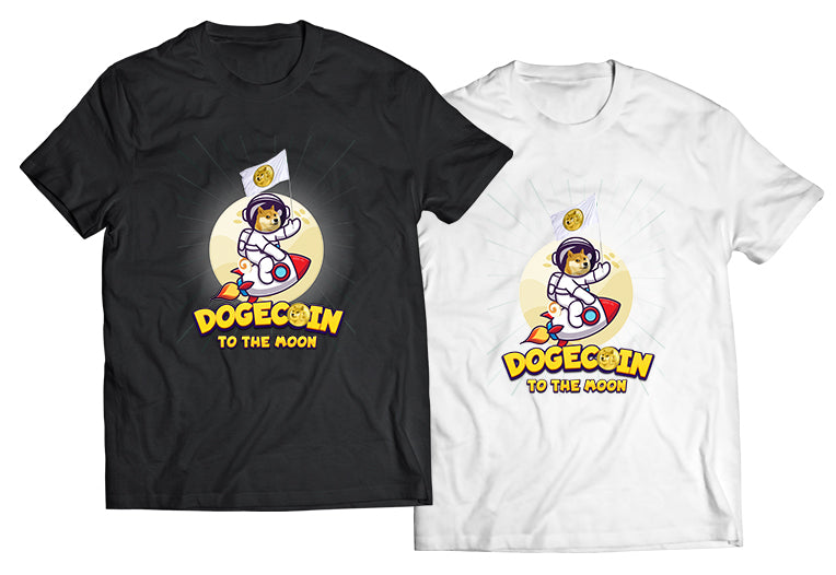 Doge Dogecoin To The Moon Shirt - Direct To Garment Quality Print - Unisex Shirt - Gift For Him or Her