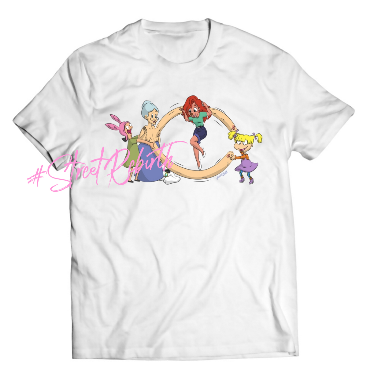 Unisex graphic T-shirt featuring an original colorful illustration