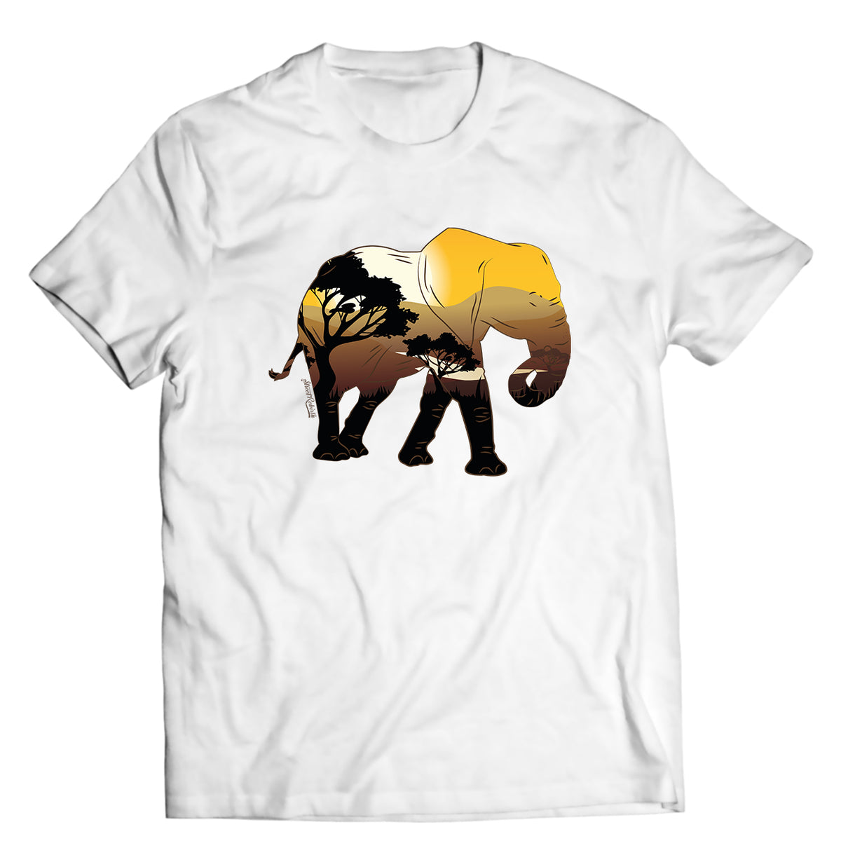 Unisex graphic T-shirt featuring an original colorful illustration