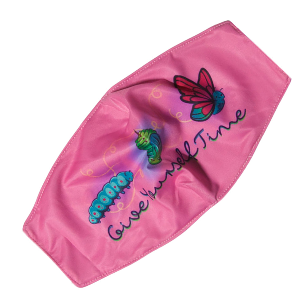 Give Yourself Time encouraging message face mask with adjustable ear loops and nose wire