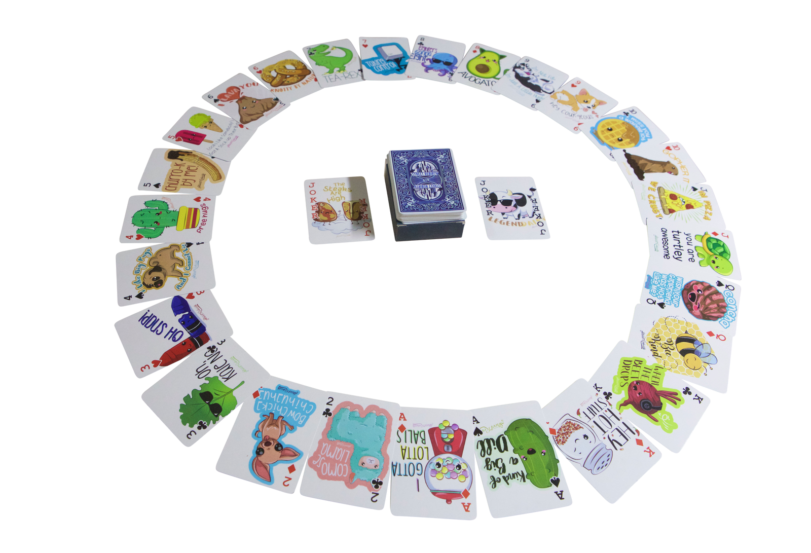 Mini Playing Cards – Street Rebirth Puns Edition Fun-Size Card Deck, 2" x 2.75", 54 Cards