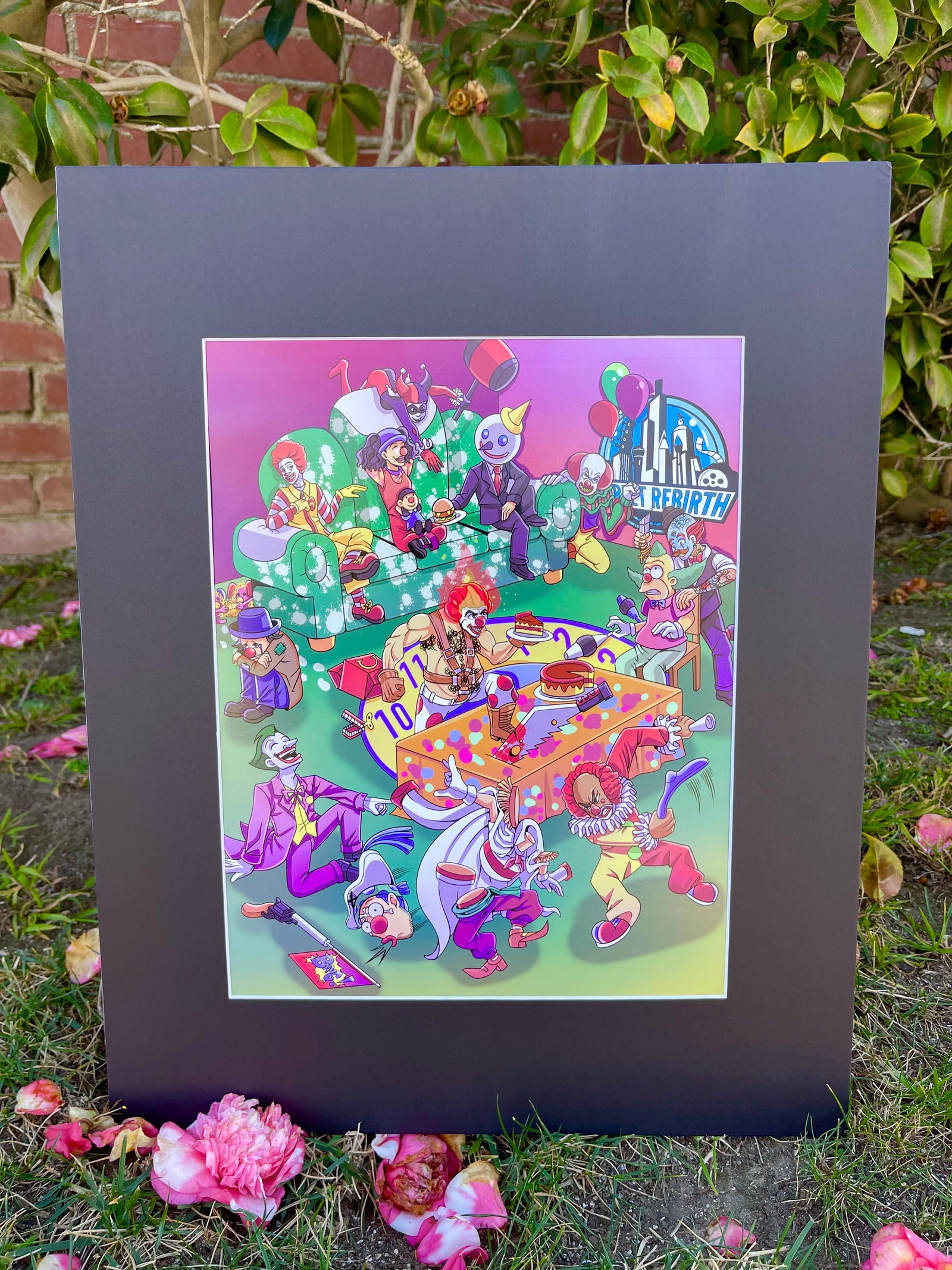 Scary clown creepy carnival character art print