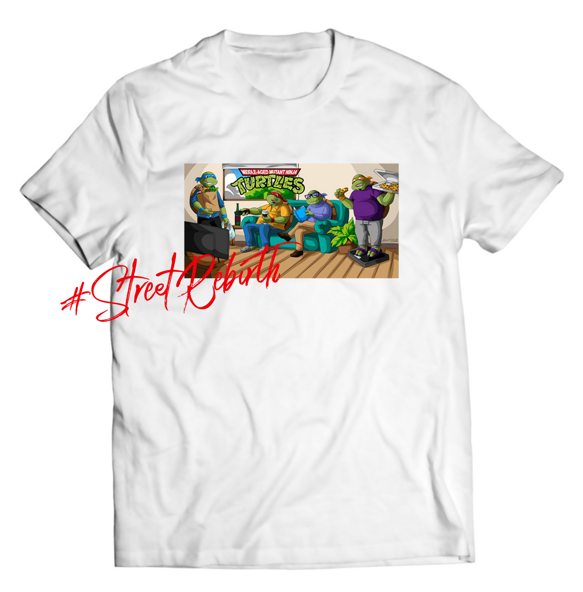 Unisex graphic T-shirt featuring an original humorous retro illustration