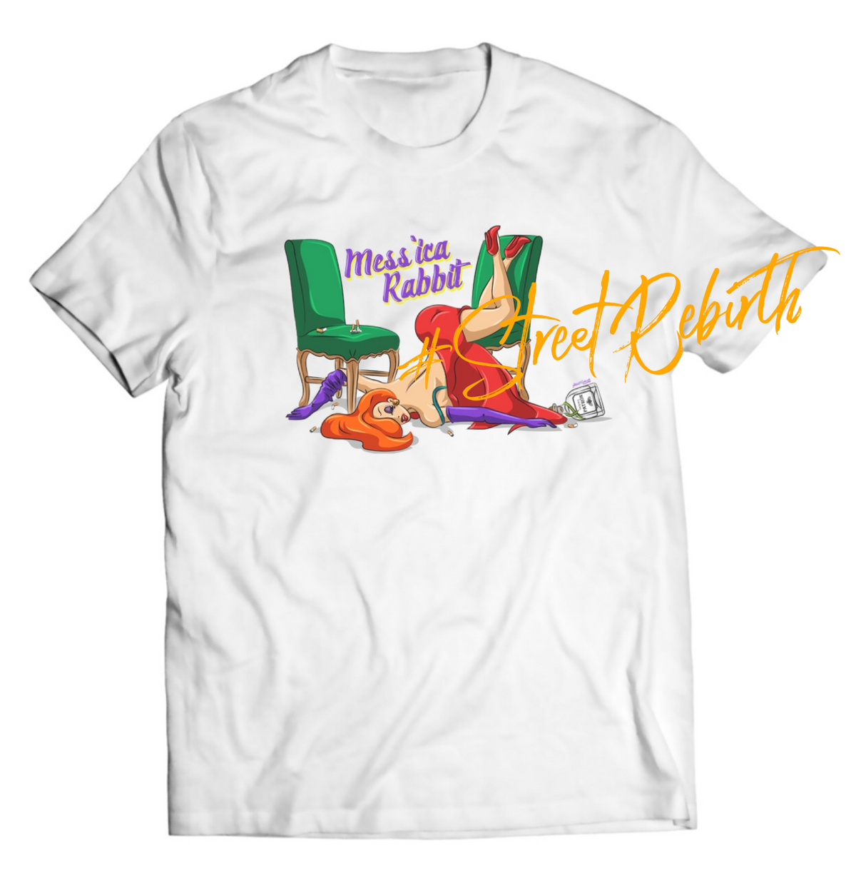 Unisex graphic T-shirt featuring an original humorous cartoon-style illustration