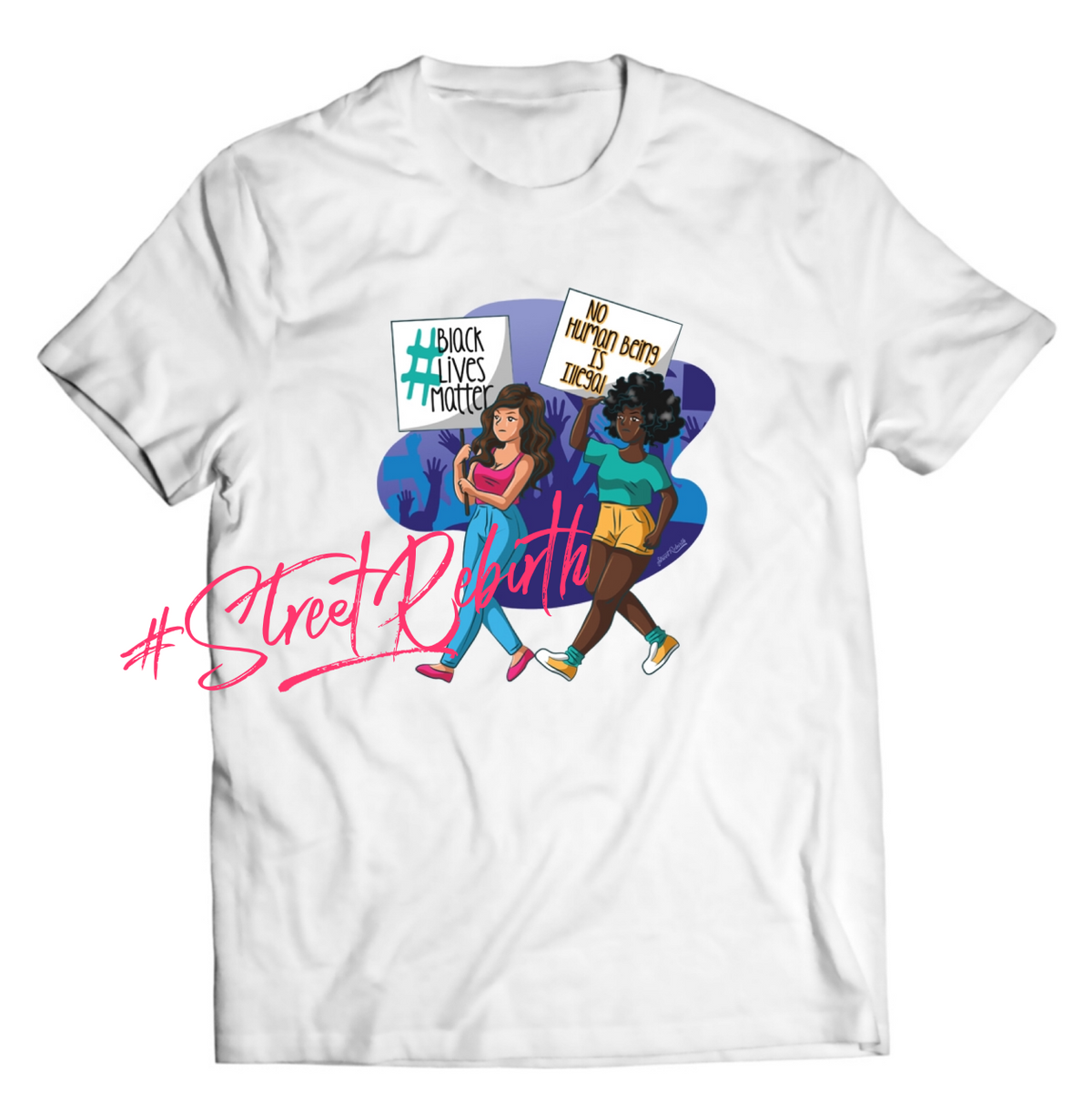 Unisex graphic T-shirt featuring an original colorful illustration