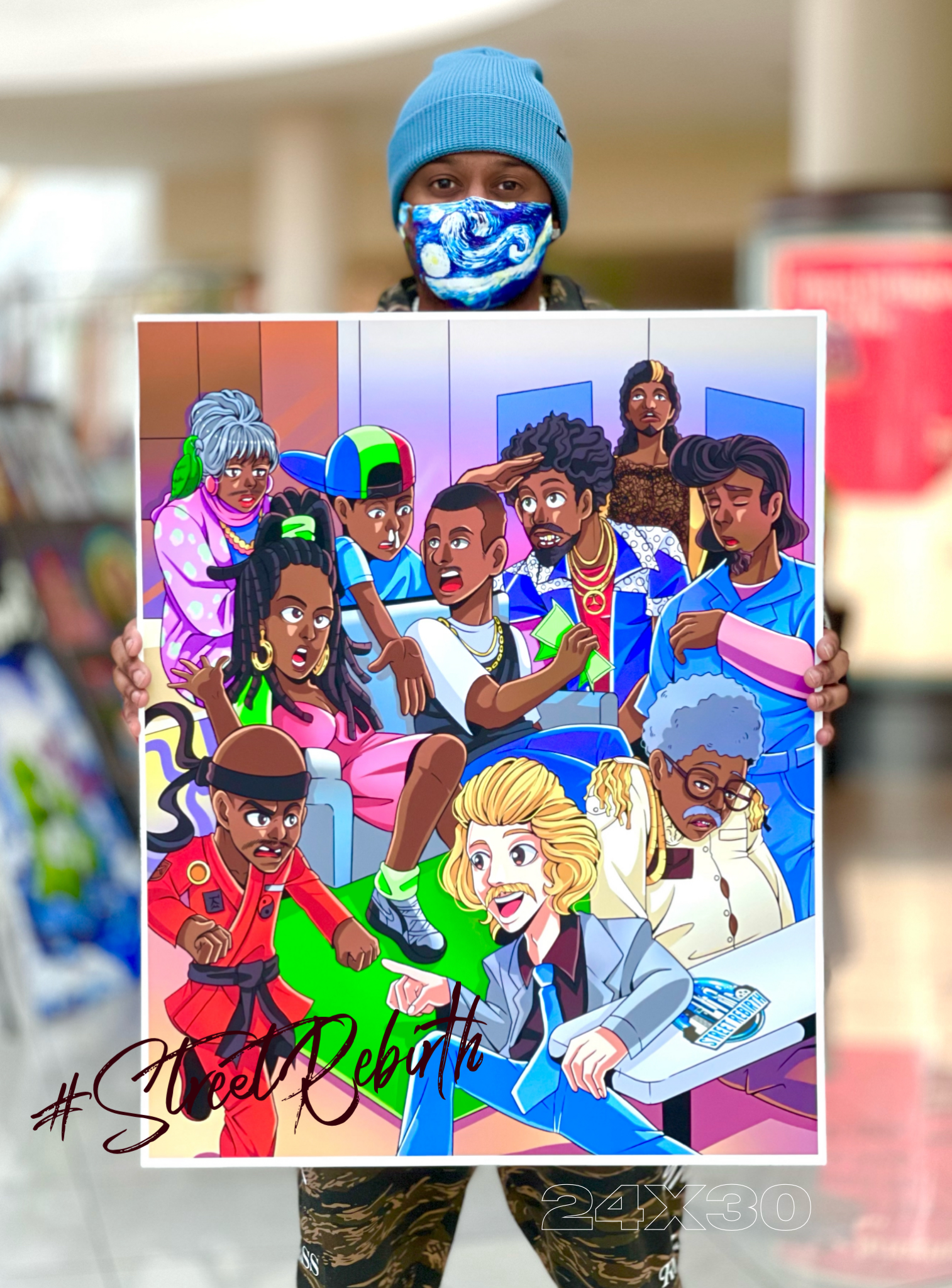 90s Sitcom Character Art Print – Iconic Neighbor Wall Decor, 16x20 Premium Luster Photo Paper