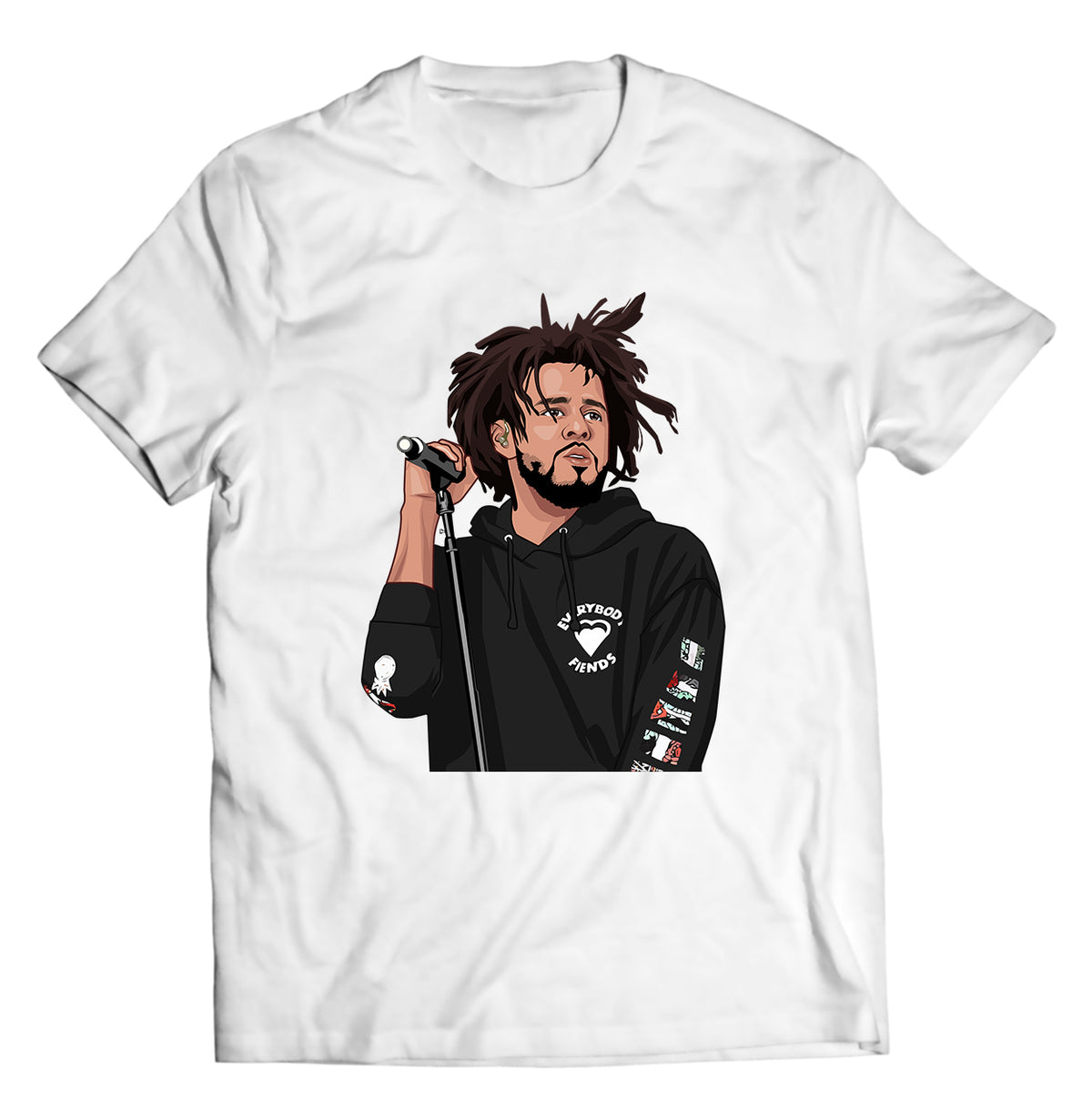 Unisex graphic T-shirt featuring an original hip hop music illustration