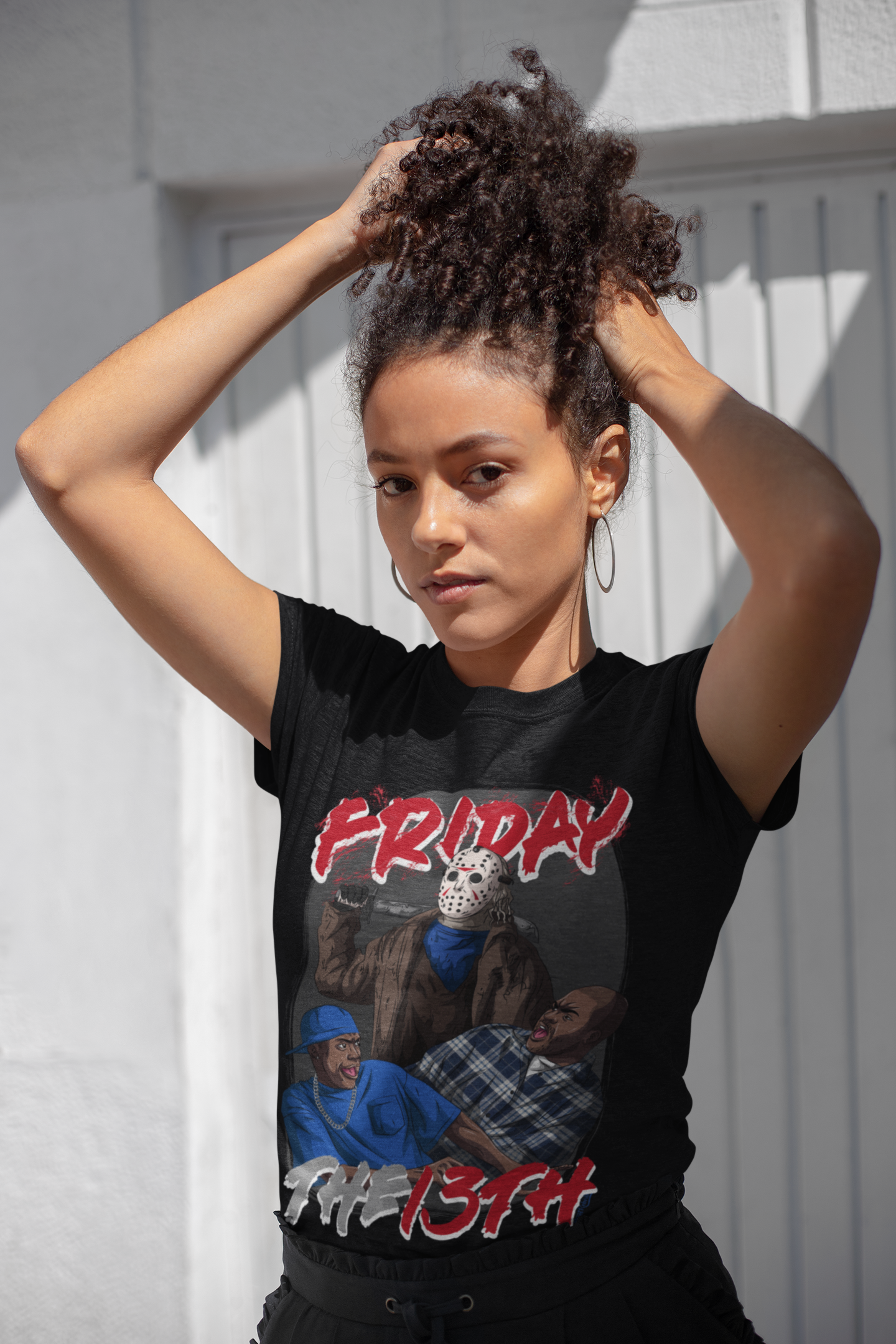 Daaaamn, Jason! – Friday the 13th x Friday Mashup Graphic Tee (Horror Comedy Crossover Shirt)
