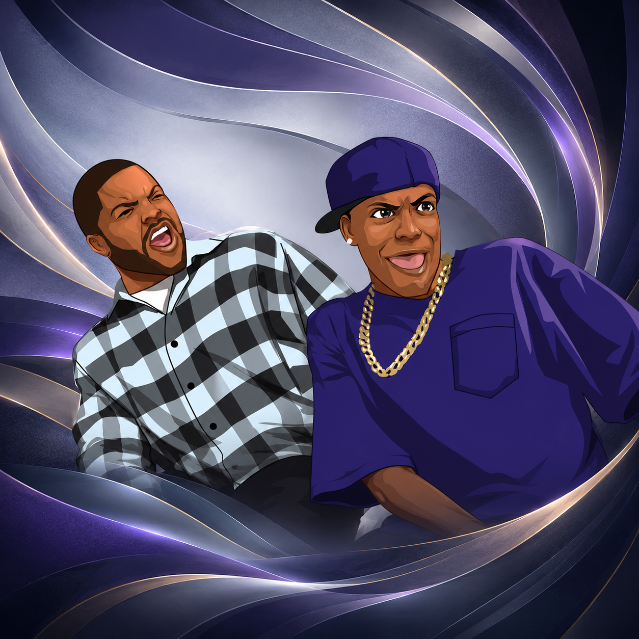 Black culture inspired cartoon artwork with bold colors, expressive style, and creative street art energy
