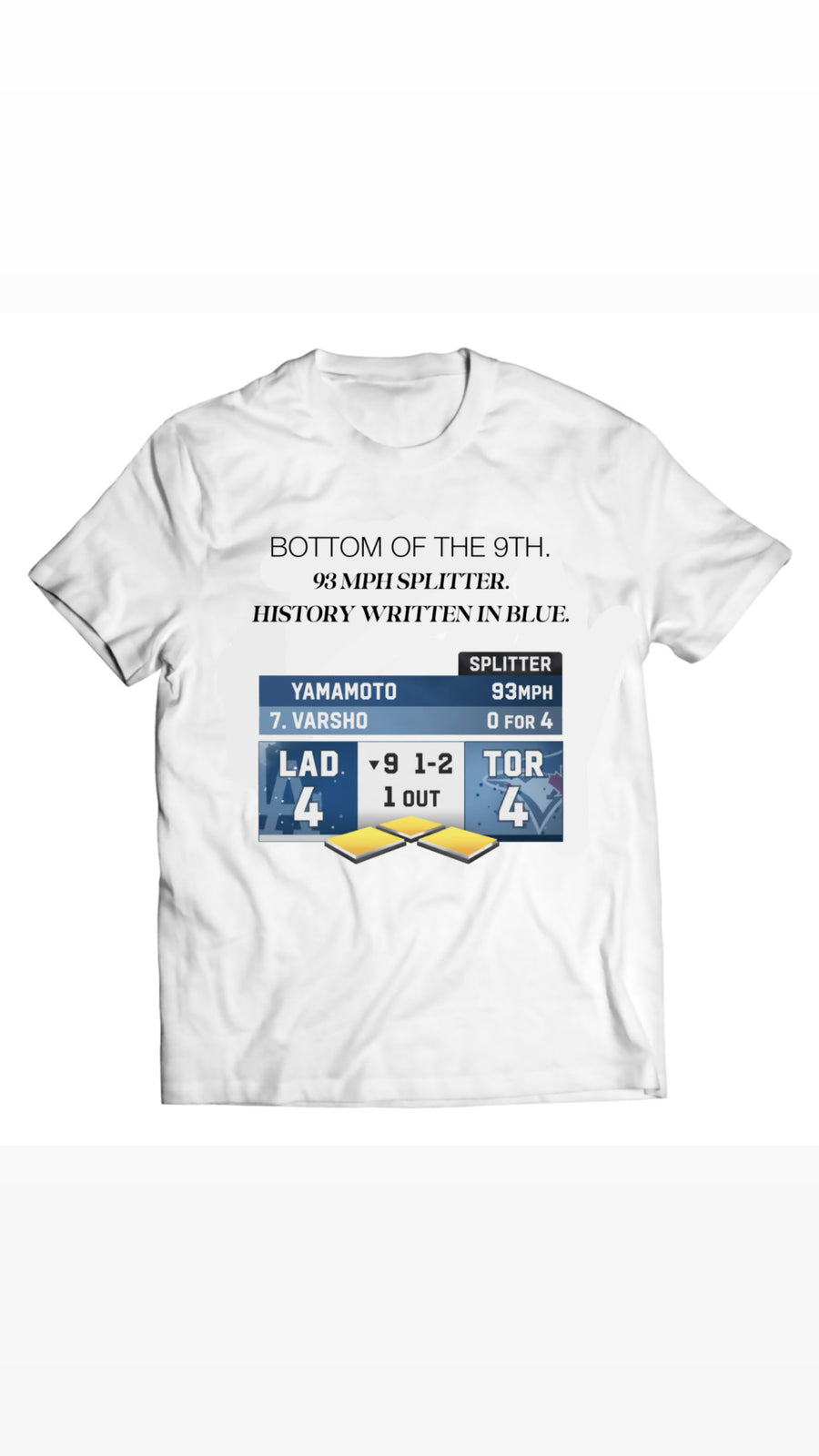 Unisex graphic T-shirt featuring an original baseball illustration
