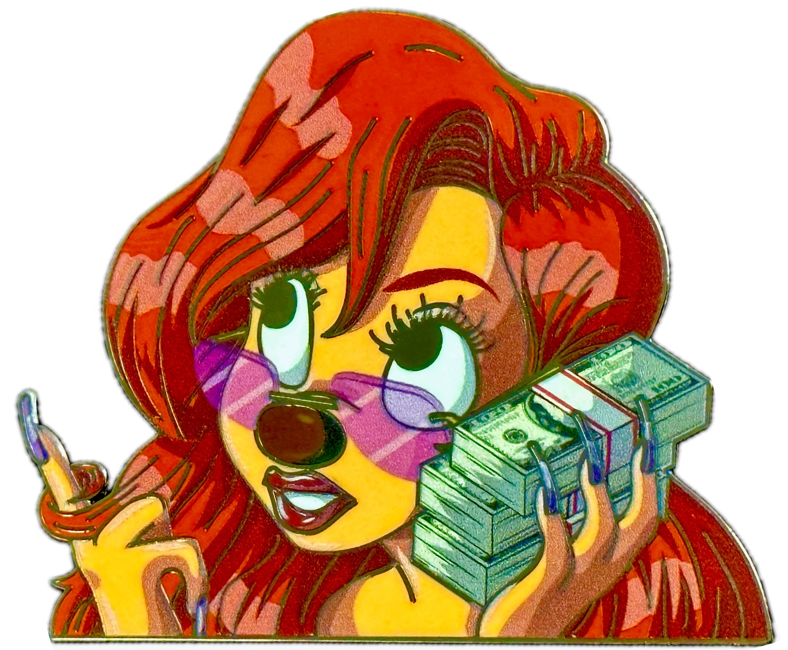 Roxanne with Money Stack Enamel Pin – A Bold Take on a Disney Icon