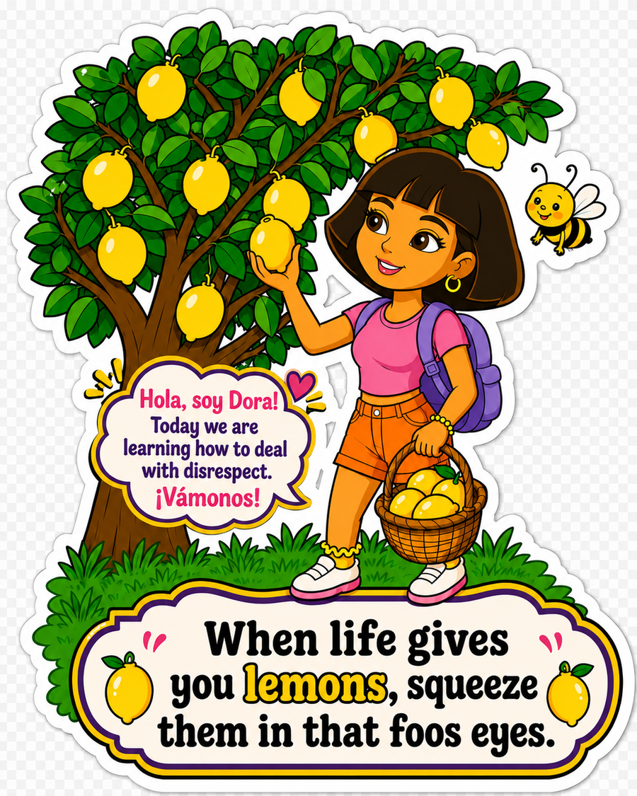 Waterproof vinyl sticker featuring an original humorous illustration