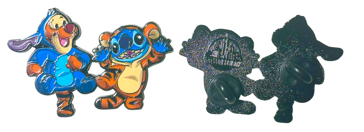 Stitch as Tigger and Tigger as Stitch Enamel Pin – A Playful Disney Mashup