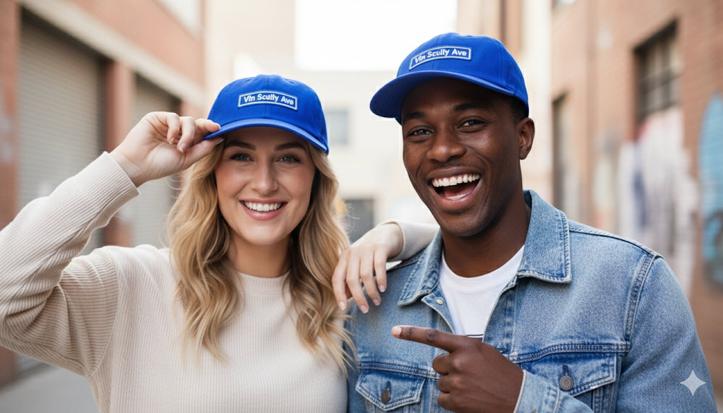 Vin Scully Ave Hat – Royal Blue LA Baseball Dad Hat & Snapback