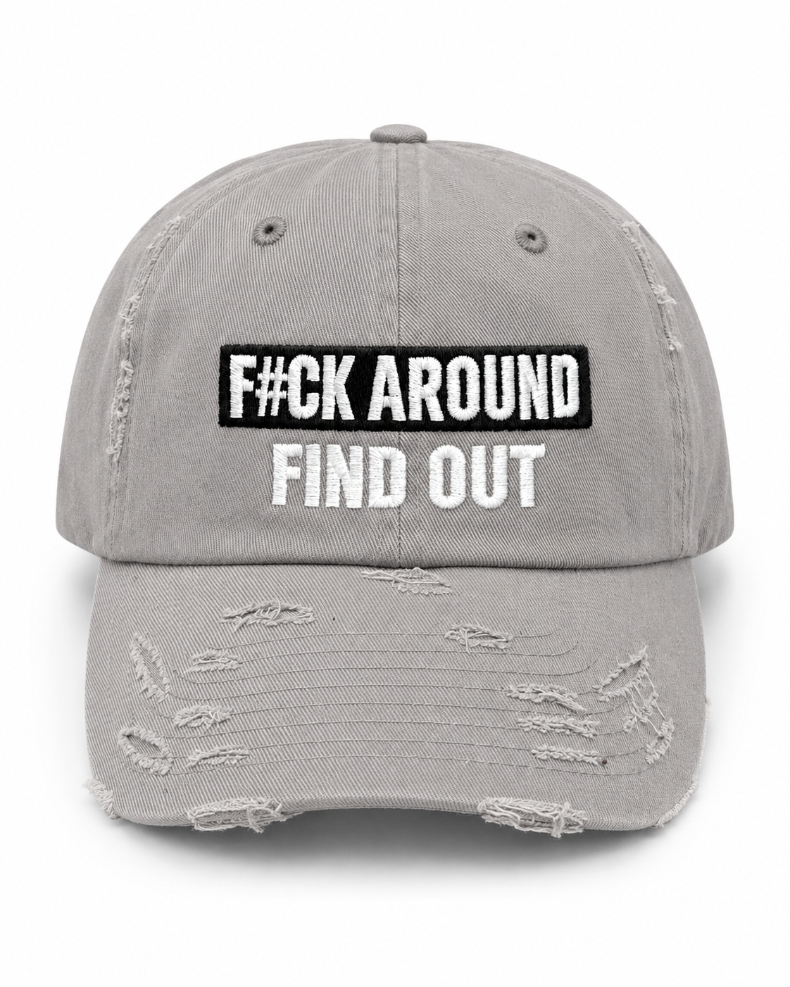 F#CK Around Find Out Hat… Black Distressed Dad Hat, FAFO Embroidered Vintage Cap, Funny Sarcastic Adjustable Hat for Men & Women