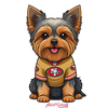 49ers Yorki Sticker – One 4 Inch Water Proof Vinyl Sticker – For Hydro Flask, Skateboard, Laptop, Planner, Car, Collecting, Gifting