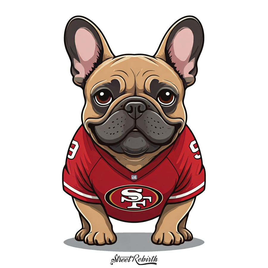Waterproof vinyl sticker featuring an original football animal-themed humorous illustration