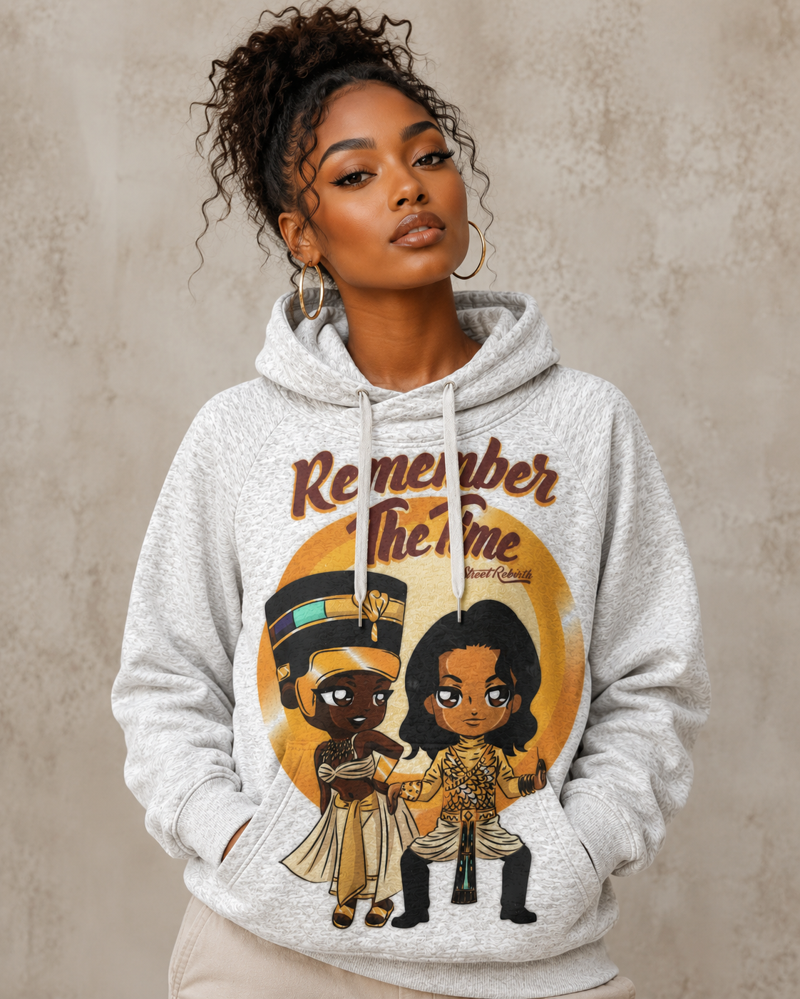 Remember The Time Hoodie… 90s Nostalgia Streetwear | Egyptian Royalty Chibi Art | Street Rebirth Original