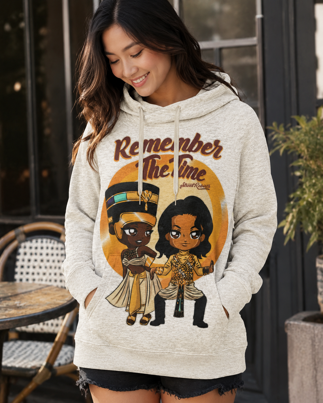 Remember The Time Hoodie… 90s Nostalgia Streetwear | Egyptian Royalty Chibi Art | Street Rebirth Original