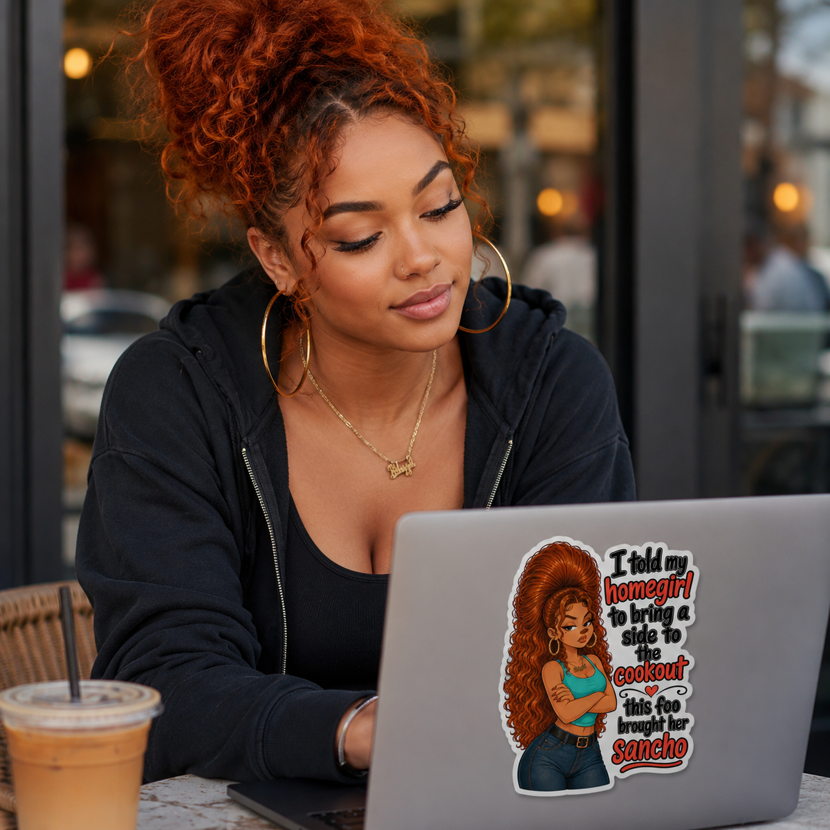 Funny Roxanne Latina Cookout Sancho Sticker, Chicana Homegirl Vinyl Decal, Mexican BBQ Baddie Humor Laptop Bottle Tumbler Sticker