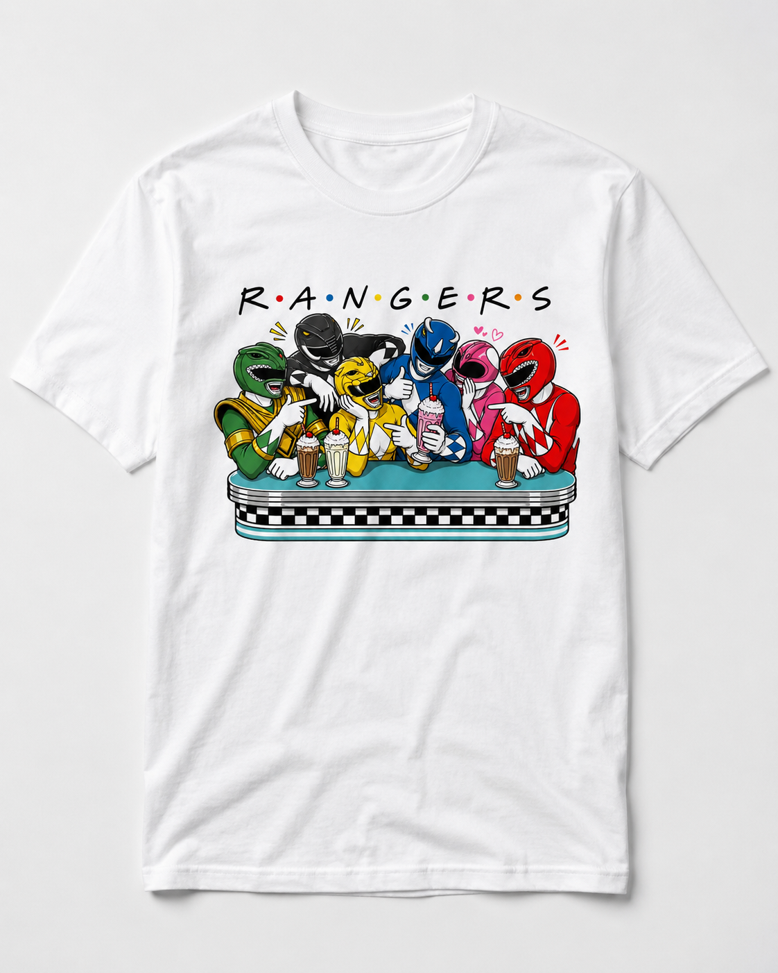 Retro Rangers Hero Diner Squad Shirt | Funny 90s Inspired Color Team Graphic Tee