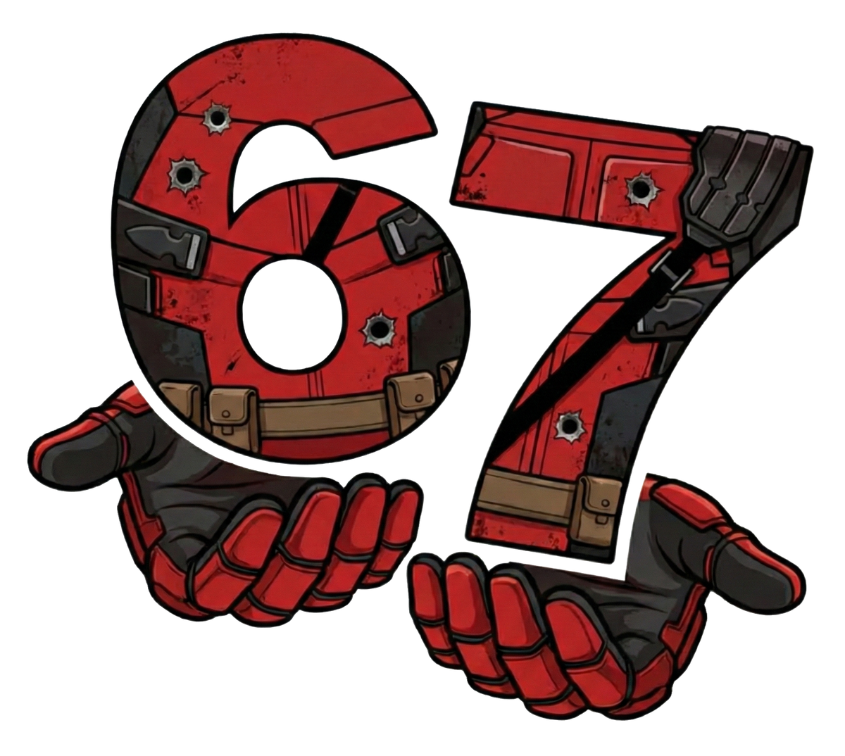 Deadpool "Merc with a Mouth" 67 Sticker – 4 Inch Vinyl Decal | Funny Anti-Hero &amp; Tactical Art