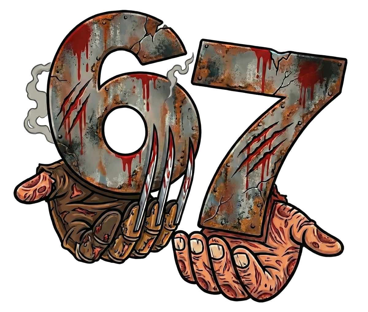 Freddy Krueger "Nightmare" 67 Sticker – 4 Inch Horror Vinyl Decal | Slasher Movie &amp; Halloween Art